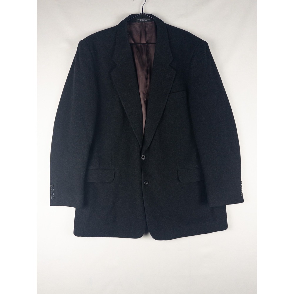 VTG Gianfranco Ruffini Italy Blazer Mens 46R Black Wool Cashmere Single Breasted